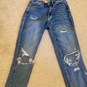 pacsun ripped Blue Mom Jeans